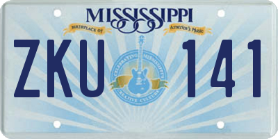 MS license plate ZKU141