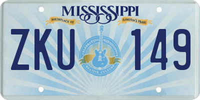 MS license plate ZKU149