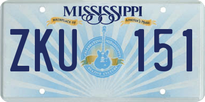 MS license plate ZKU151
