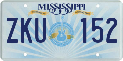MS license plate ZKU152