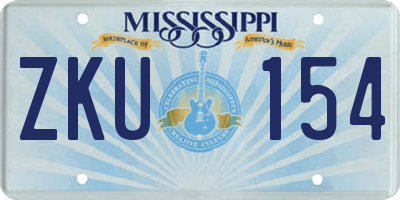 MS license plate ZKU154