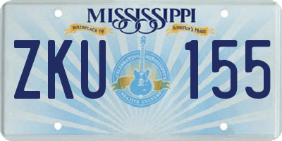 MS license plate ZKU155