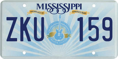 MS license plate ZKU159
