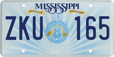 MS license plate ZKU165