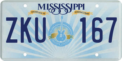 MS license plate ZKU167