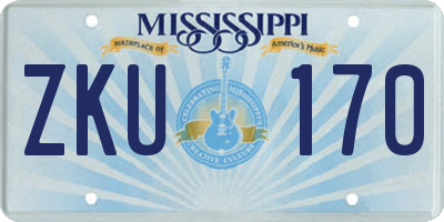 MS license plate ZKU170