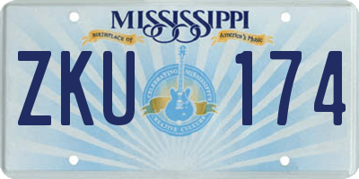 MS license plate ZKU174