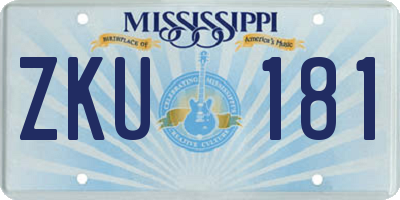 MS license plate ZKU181