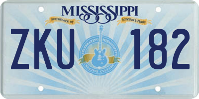 MS license plate ZKU182