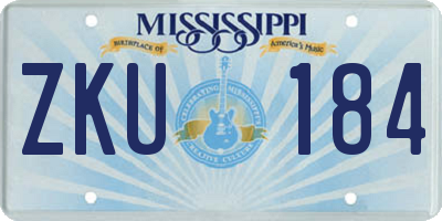 MS license plate ZKU184
