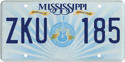MS license plate ZKU185