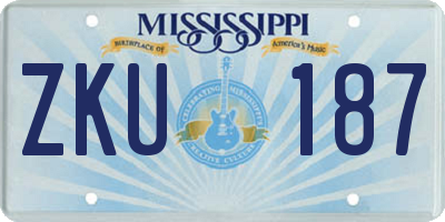 MS license plate ZKU187