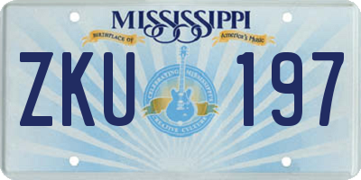 MS license plate ZKU197