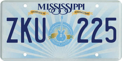 MS license plate ZKU225