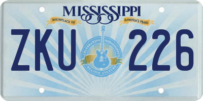 MS license plate ZKU226