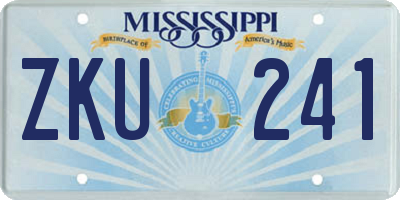 MS license plate ZKU241