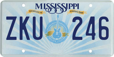MS license plate ZKU246