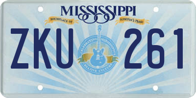 MS license plate ZKU261
