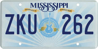 MS license plate ZKU262
