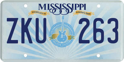 MS license plate ZKU263