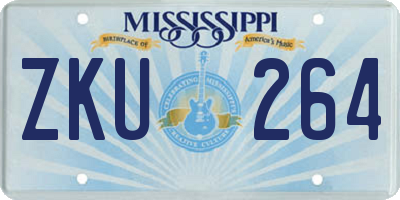 MS license plate ZKU264