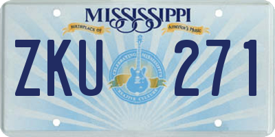MS license plate ZKU271