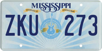 MS license plate ZKU273