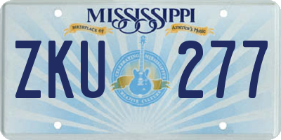 MS license plate ZKU277