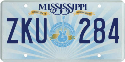 MS license plate ZKU284