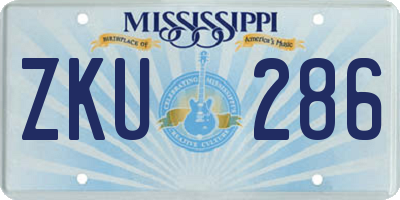 MS license plate ZKU286