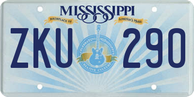 MS license plate ZKU290