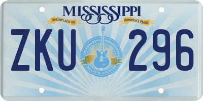 MS license plate ZKU296