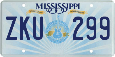 MS license plate ZKU299