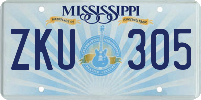 MS license plate ZKU305