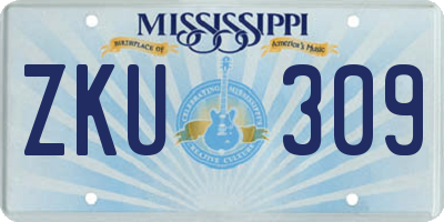 MS license plate ZKU309