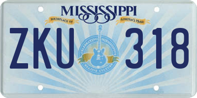 MS license plate ZKU318