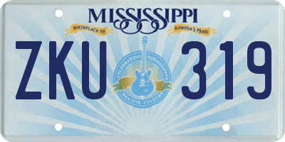 MS license plate ZKU319