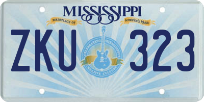 MS license plate ZKU323