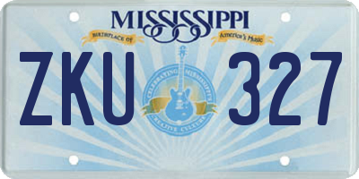 MS license plate ZKU327