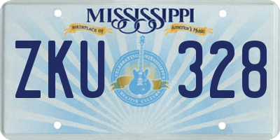 MS license plate ZKU328