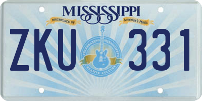 MS license plate ZKU331
