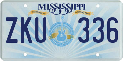 MS license plate ZKU336