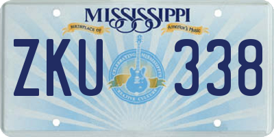MS license plate ZKU338