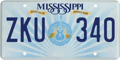 MS license plate ZKU340