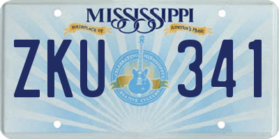 MS license plate ZKU341
