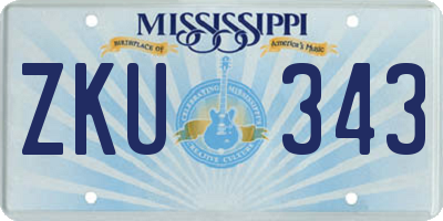 MS license plate ZKU343