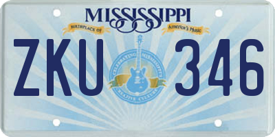 MS license plate ZKU346