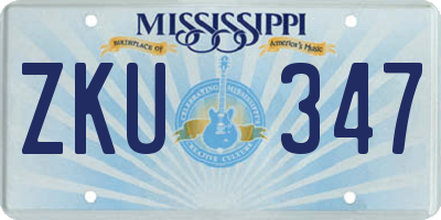 MS license plate ZKU347