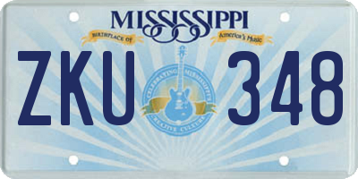 MS license plate ZKU348