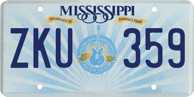 MS license plate ZKU359